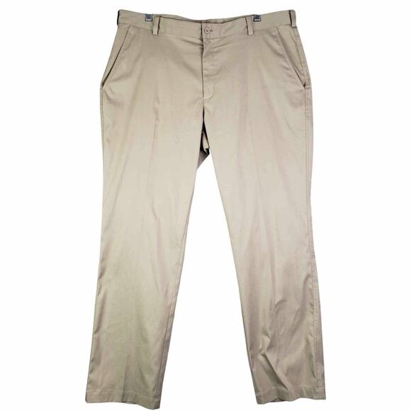 Nike Other - Nike Golf Pants 38x32 Khaki Tan Flat Front Chino Straight Performance 38
